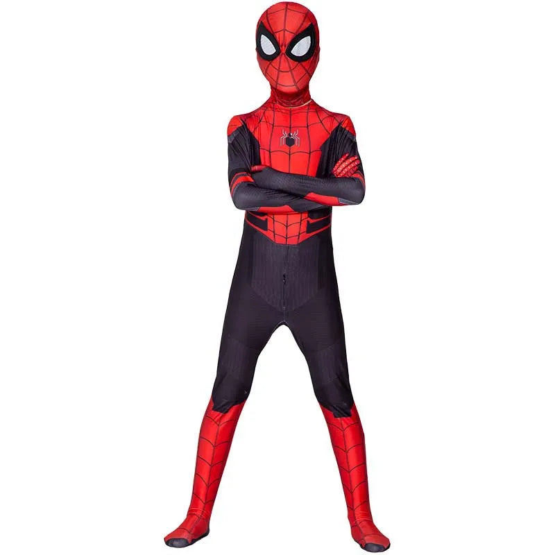 Kids Spider-Man Cosplay Fantasy Costumes Jumpsuit Superhero Miles Morales Movie Role Play Boys Girls Halloween Carnival Bodysuit - Seprincess