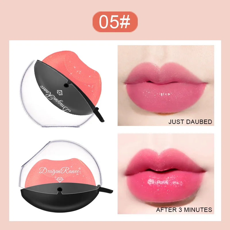 Lip-shaped Lipstick Makeup Temperature Color Changing Lazy Lipstick Velvet Matte Moisturizing Lip Gloss Waterproof Non-stick Cup - Seprincess