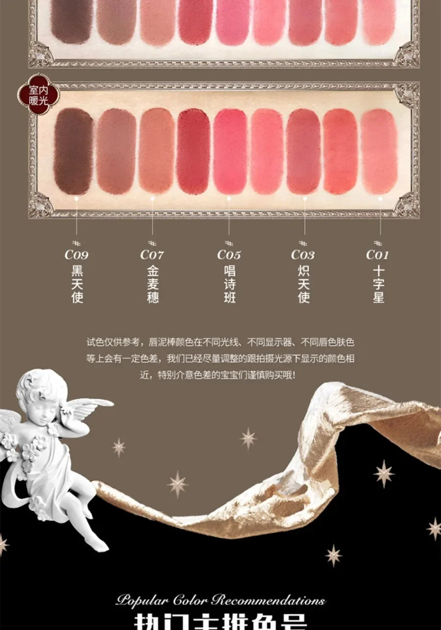 Flower Knows Swan Ballet Little Angel Collection Lipstick Velvet Matte Waterproof Lip Stick Vegan Long Lasting Lip Gloss Korean - Seprincess