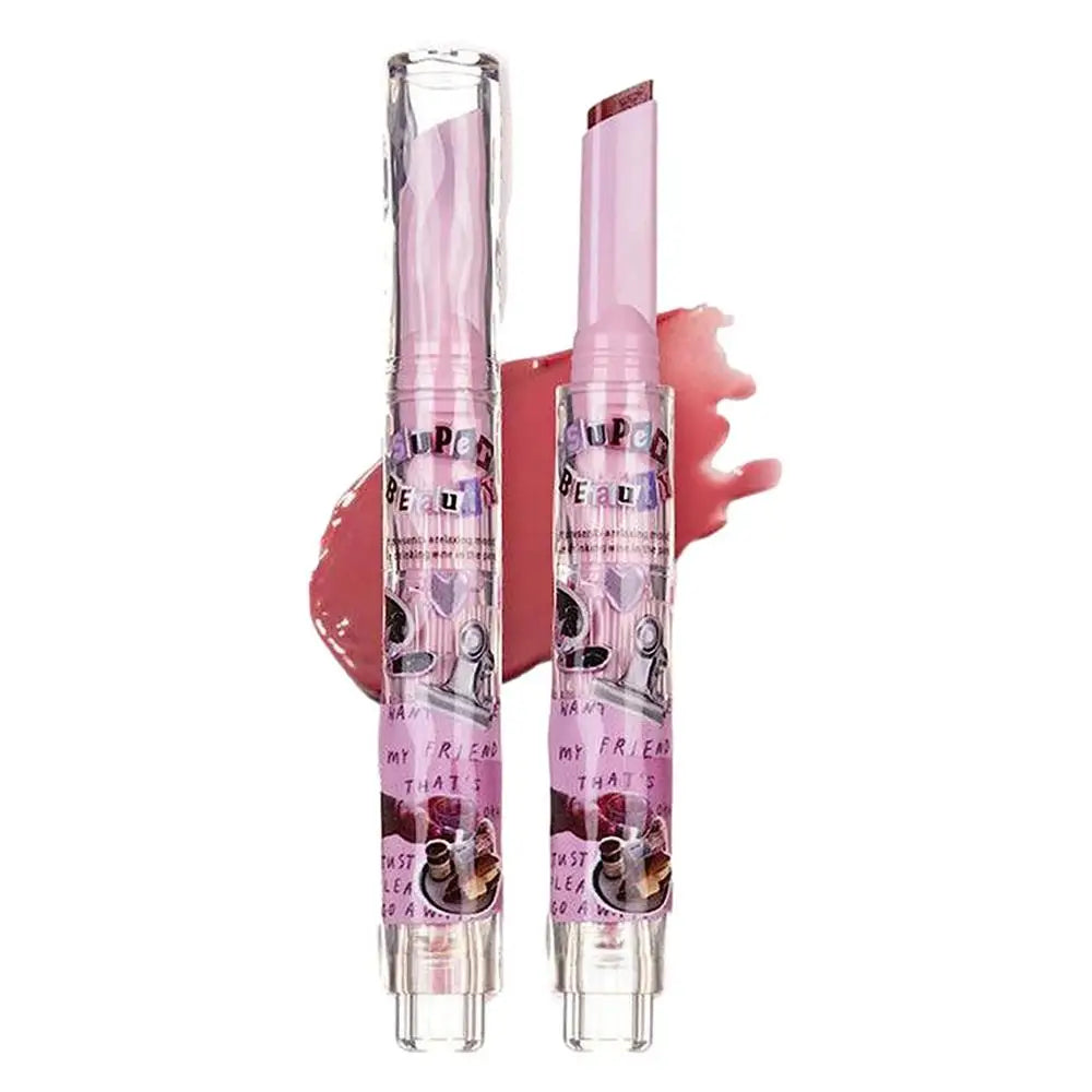 2023 New Florette Clear Jelly Lip Glaze Flower Love Shape Mirror Lipstick Waterproof Non-stick Cup Lipstick Korea fashion Makeup - Seprincess