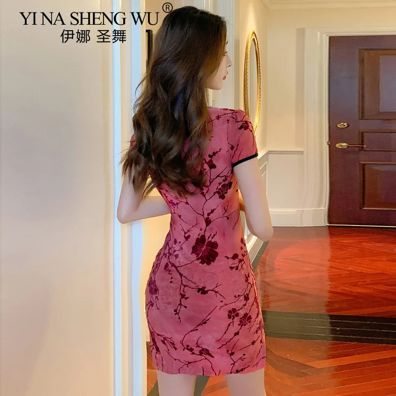 Sexy Club Mini Dress Arrival Vintage Chinese Style Women's Qipao Spring Sexy Party Sheath Dresses Mujer Vestidos Cheongsam New - Seprincess