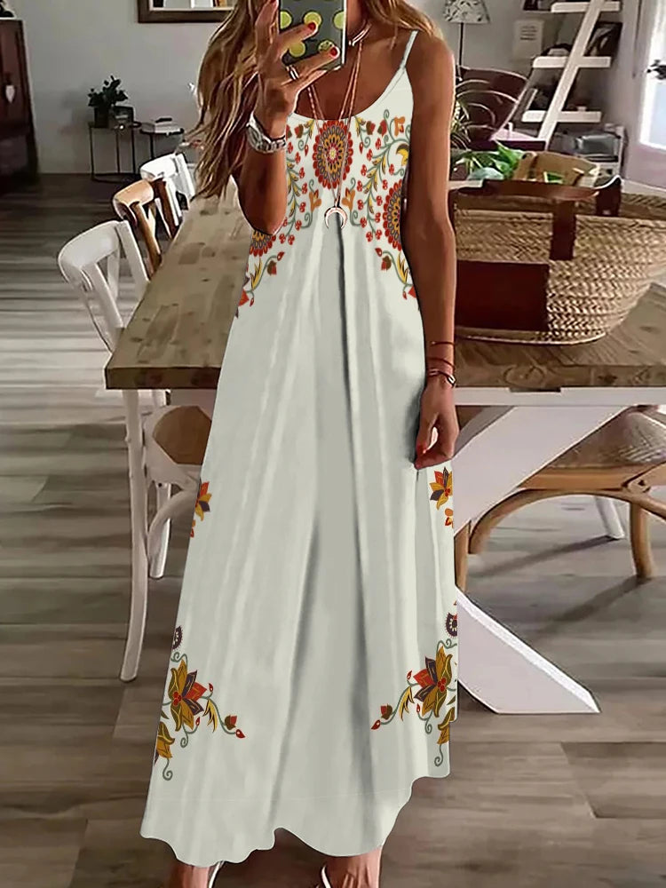 2024 New Spring And Summer Everyday Elegant Sleeveless Dress Casual Fashion Long Dress Urban Street 3D Printed Women's Dresses - Seprincess