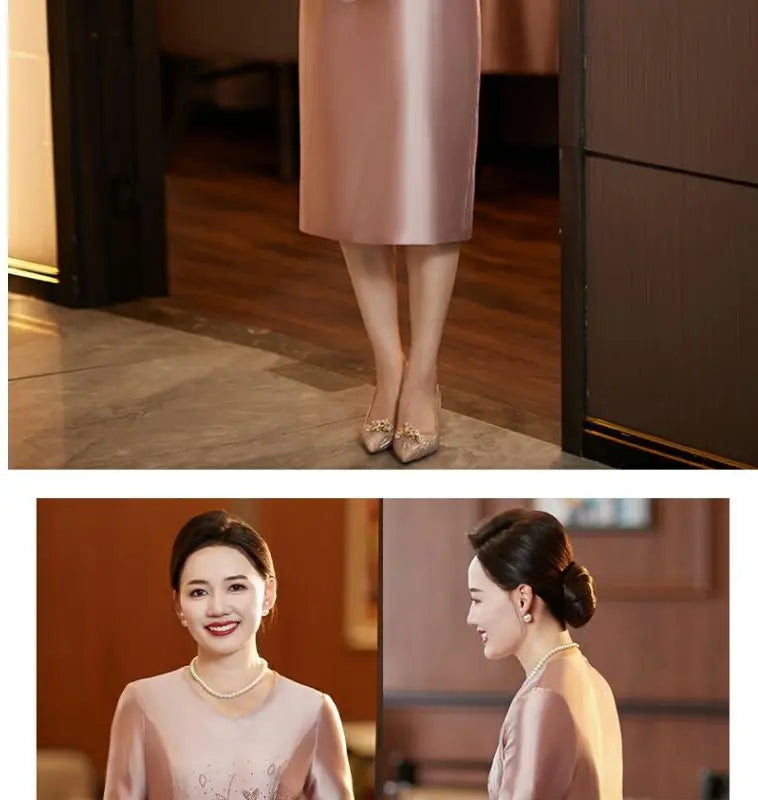 Yourqipao Chinese Traditional Wedding Guest Dresses Mother Of The Bride Cheongsam Evening Gowns Women Qipao Bridal Party Dresses - Seprincess