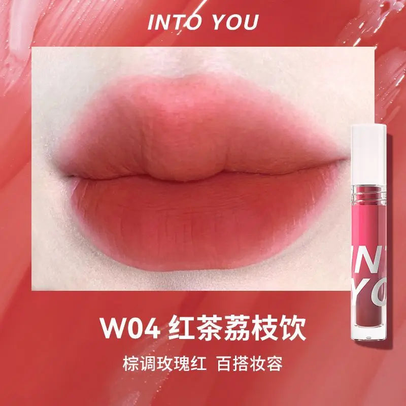 INTO YOU Beauty Water Mist Lip Glaze Lasting Non-stick Cup Matte Mousse Lipstick Natural Nude Color Sexy Lips Makeup Maquiagem - Seprincess