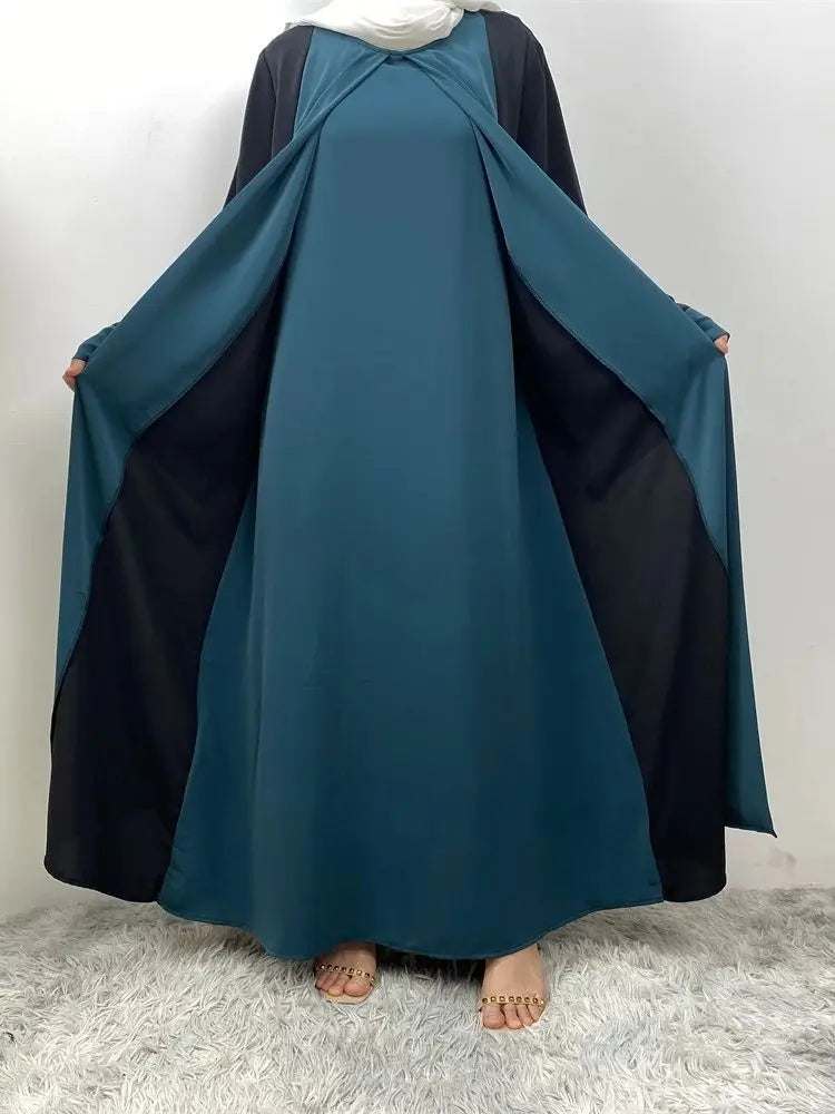 Ramadan Eid Muslim Abaya Dubai Luxury Splicing Fake Two Pieces Abayas For Women Kaftan Modest Dress Islam Caftan Marocain Femme - Seprincess