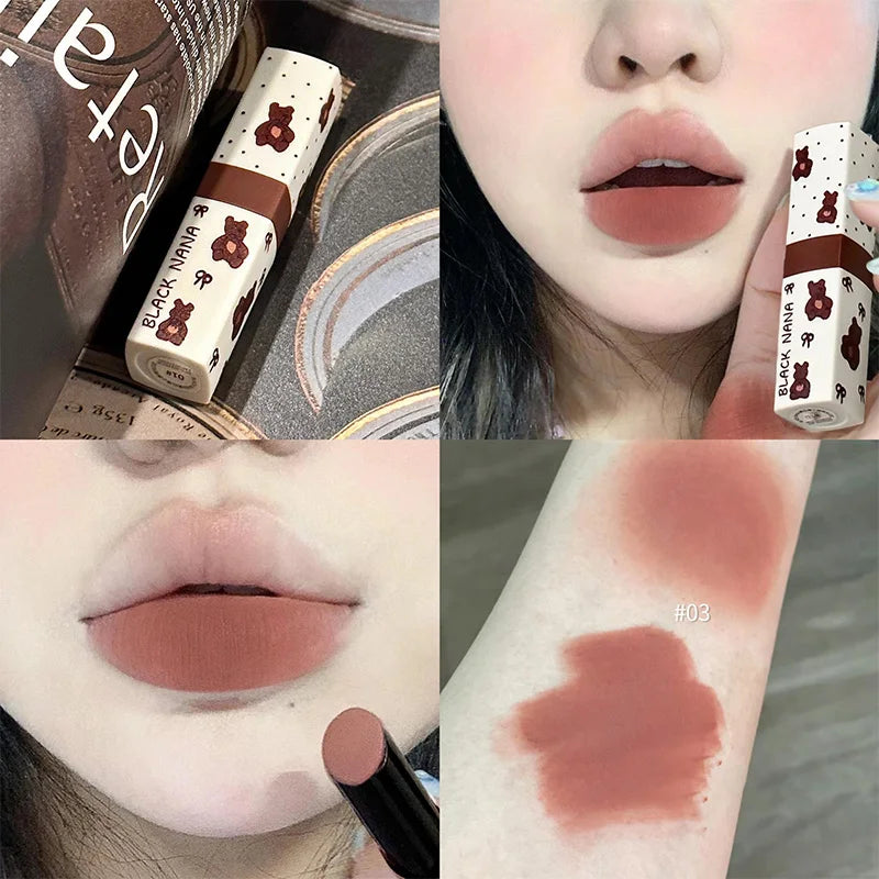 Waterproof Matte Coffee Brown Lipstick Moisturizing Long Lasting Not Easy To Fade Low Saturation Rose Pink Brown Lip Gloss - Seprincess