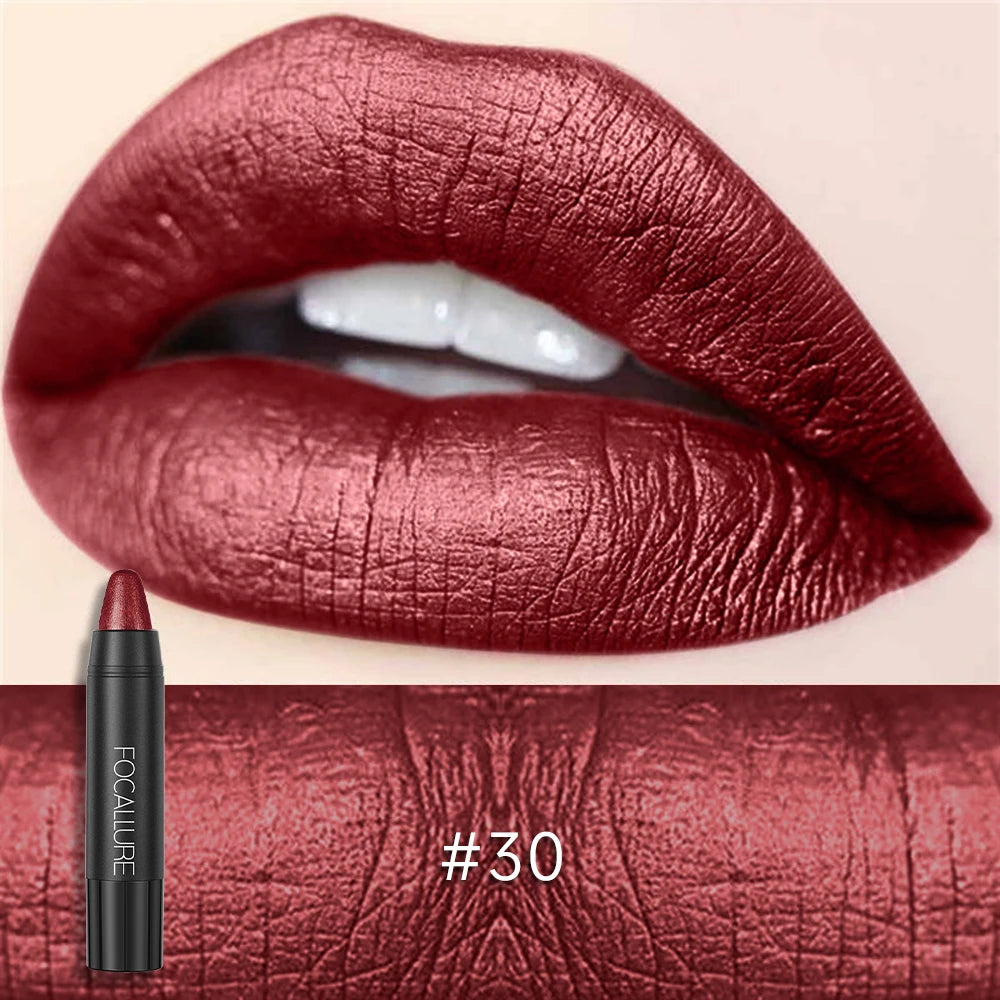 FOCALLURE Nude Velvet Matte Lipstick Waterproof Long-lasting Rendering Non-stick Sexy Lipbalm Lip Pencil Women Cosmetics Makeup