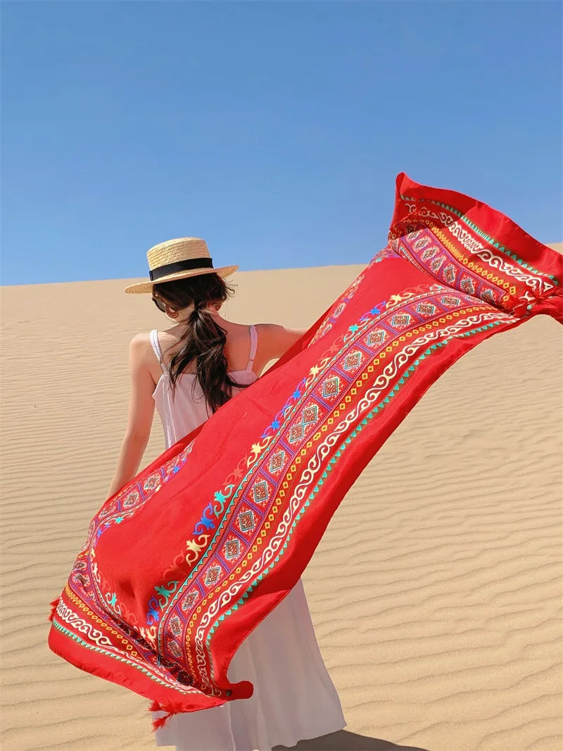 17 Styles 90x180cm Travel Beach Sunscreen Scarve Bikini Large Shawl Sarong Wrap Scarf Women Brazilian Swimsuit Bathing Cover-ups