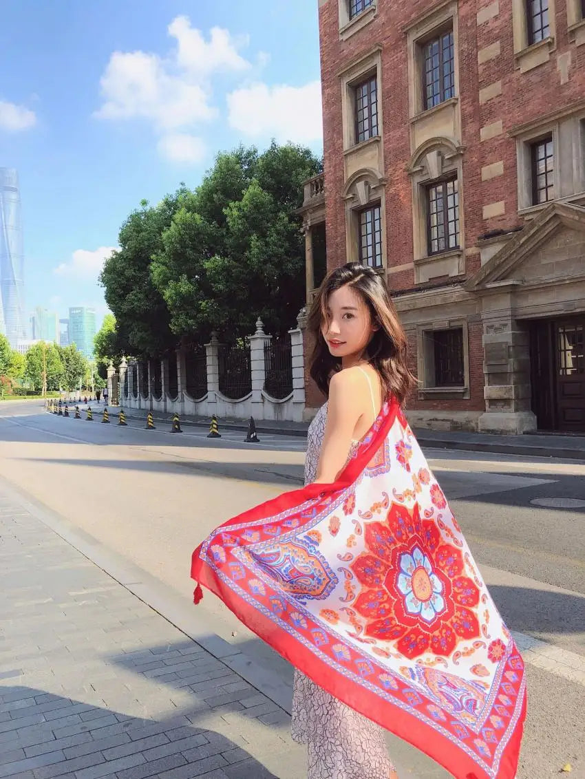 2018 New 90x180cm Twill cotton Pareo Beach Cover-Ups Women Large Beach Dress Bikini Bathing Swimwear Cover Up Sarong Wrap Scarf