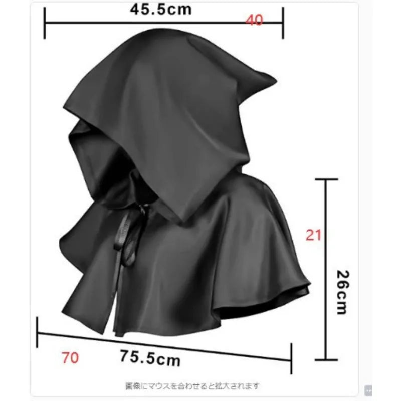 Witch Wizard Fancy Punk Cloak Gothic Cosplay Halloween Costume Adult Hooded Vampire Devil Capes Unisex Props Party Dress Up - Seprincess