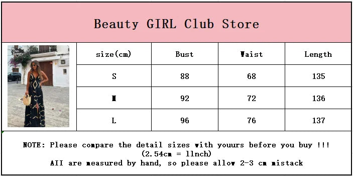 Women Sexy V-neck High Waist Backless Split Long Dress Fashion Printed Sleeveless Loose Vestidos 2024 Summer Lady Vocation Robes - Seprincess