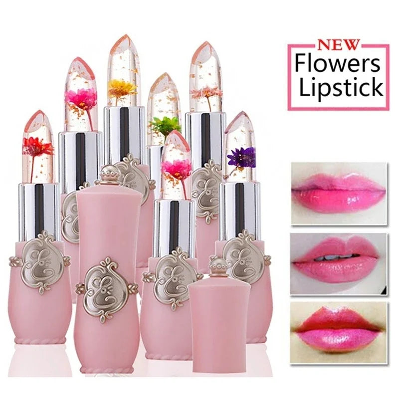 Crystal Jelly Flower Lipstick Temperature Color Changing Lip Balm Makeup Moisturizing Long Lasting Magic Lipsticks - Seprincess