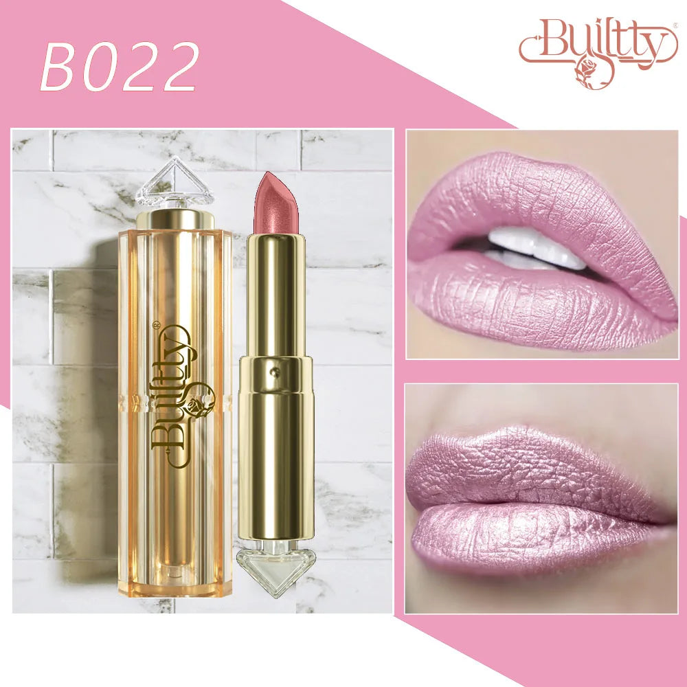 12 Colors Korea Matte Glitter Lipstick Pink Nude Matte Gliter Waterproof Kissproof Glitter Flip Lipstick Orange Dropshipping - Seprincess