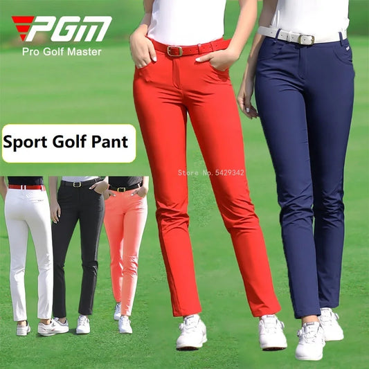 PGM Spring Summer Golf Pant Women's Sports Pants Soft Slim Thin Trousers Ladies Golf Wear Breathable Elastic Sweatpants 5 Colors