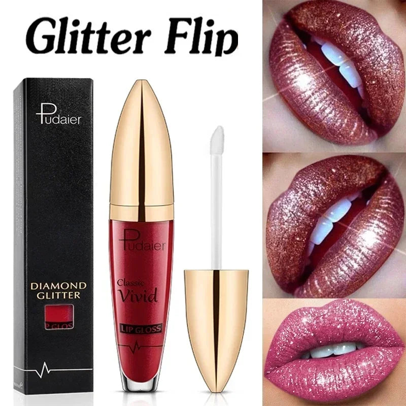 18 Colors Glitter Lip Gloss Waterproof Long Lasting Diamond Matte To Shimmer Metallic Liquid Lipstick Women Lips Makeup Cosmetic - Seprincess