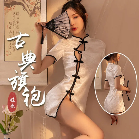 Sexy Cheongsam Dress Super Hot Lingerie Qipao dress Tempting Uniform Pajamas Vintage Oriental Underwear Seducing Private Perform - Seprincess