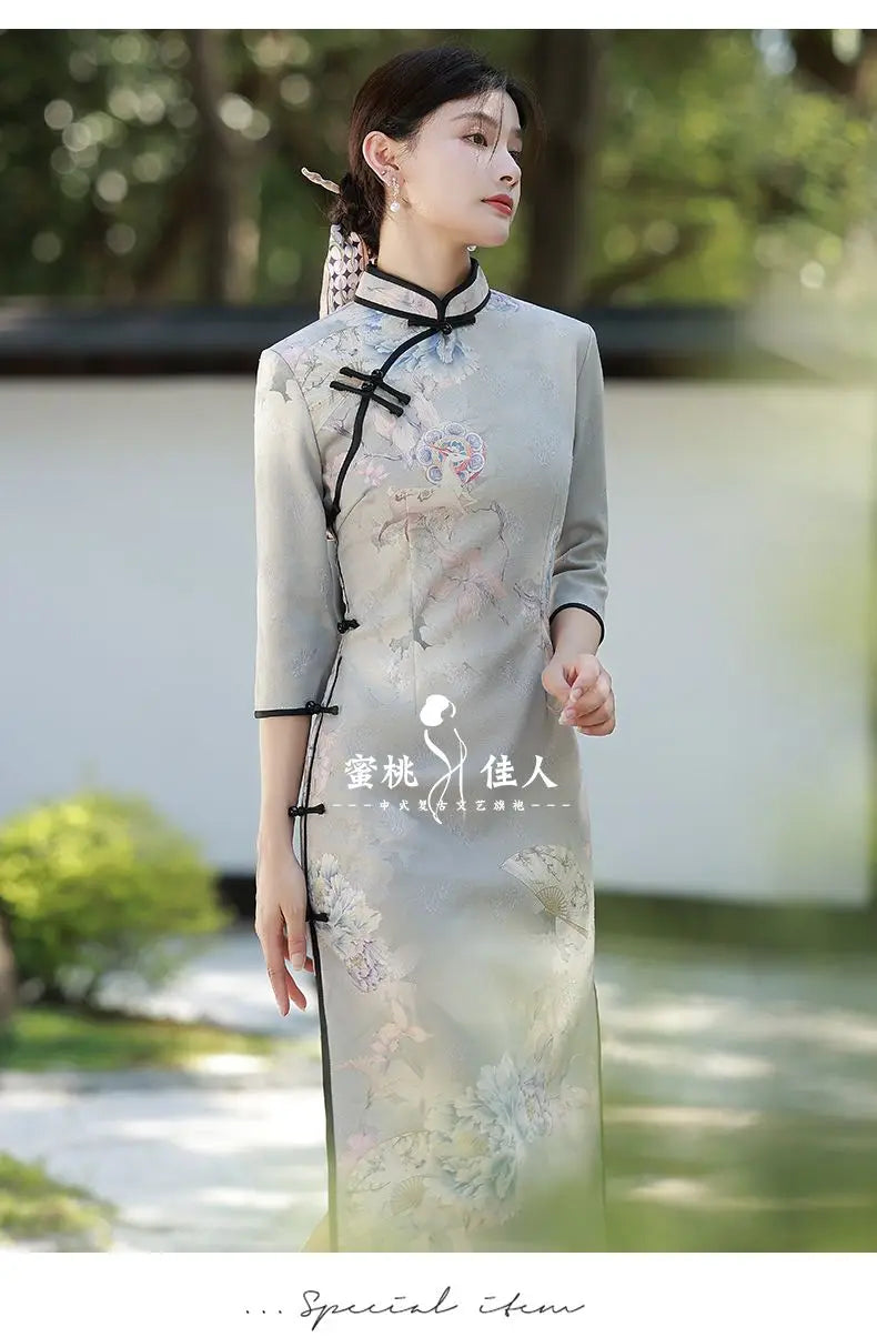 Improved Cheongsam 2023 New Young Retro High-end Temperament Dress Long Spring Qipao Women Chinese Style Modern Fashion - Seprincess