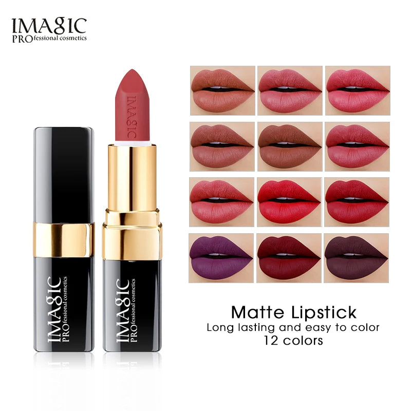 IMAGIC Lipstick Moisturizer Lips Smooth Lip Stick Long Lasting Charming Lip Lipstick Cosmetic Beauty Makeup 12 Colors - Seprincess