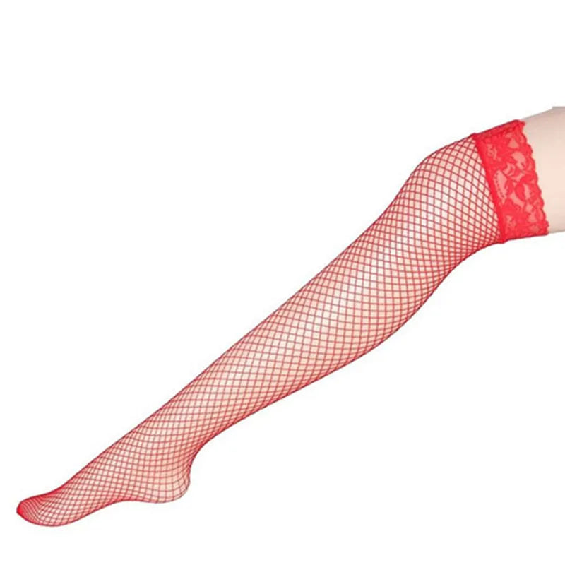 Sexy Women Stocking Stay Up Thigh High Thight Stockings Lace Top Hollow Out Sheer Mesh Nets Fishnet Stockings Ladies Pantyhose