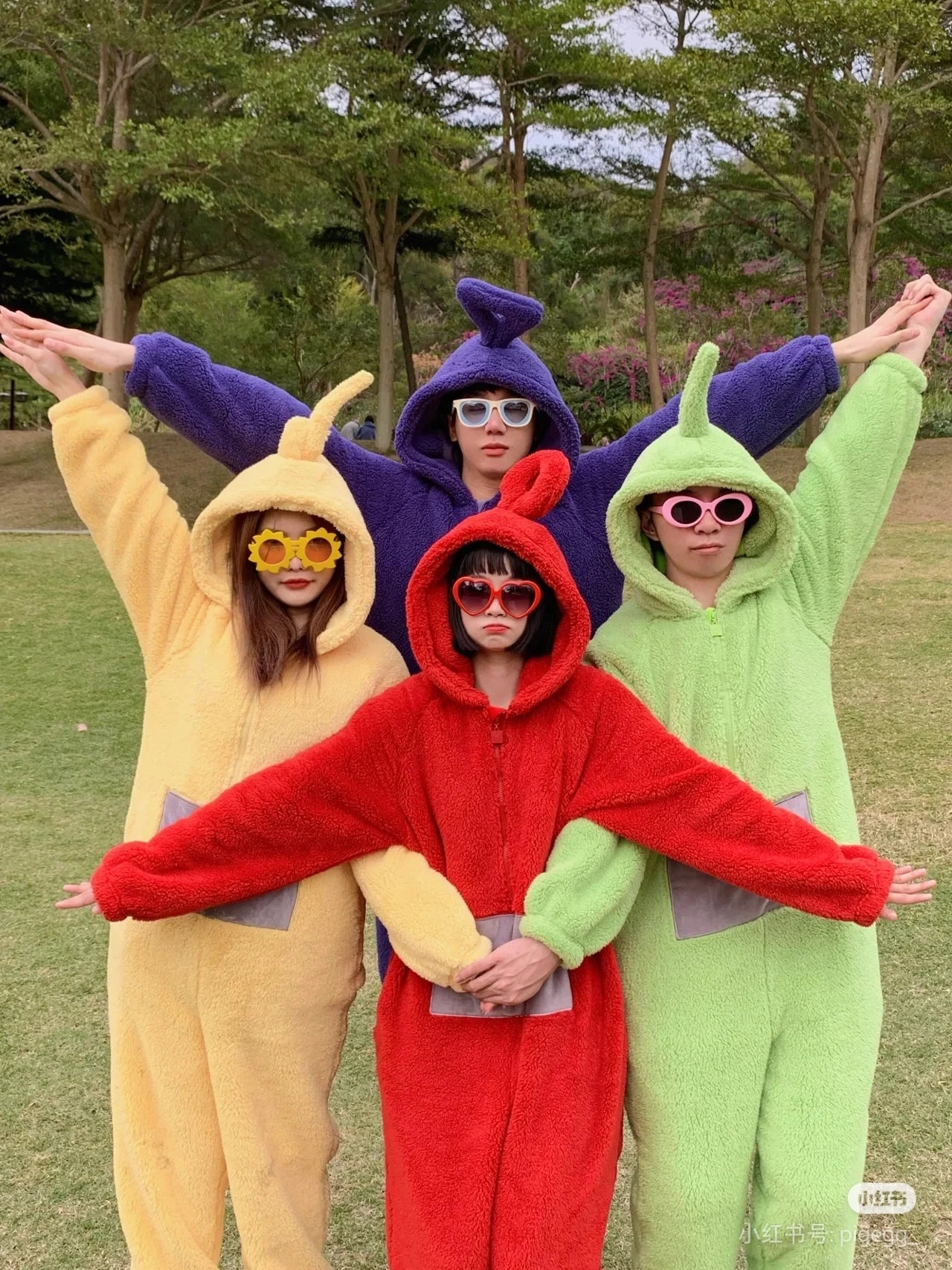 Cute Kids Adult Teletubbies Costumes Soft Long Sleeves Piece Pajamas Costume Lala Home Clothes Cosplay Unisex Hallowe Party Wear - Seprincess