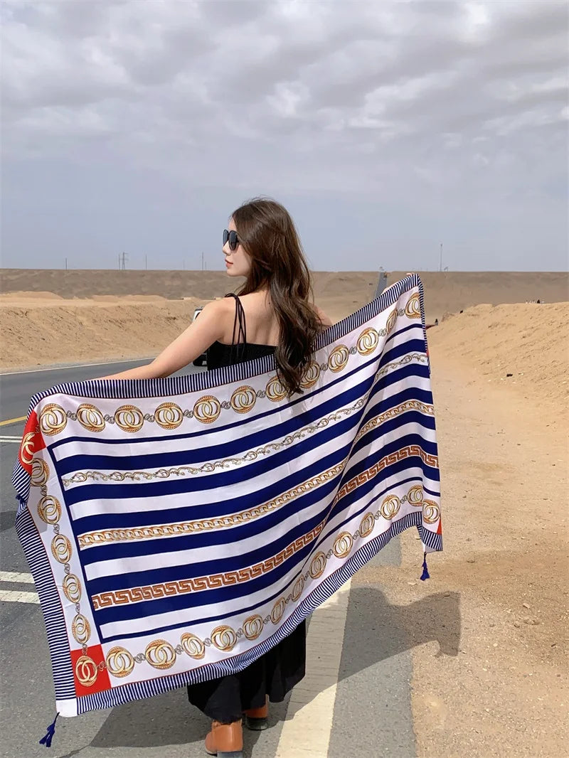 17 Styles 90x180cm Travel Beach Sunscreen Scarve Bikini Large Shawl Sarong Wrap Scarf Women Brazilian Swimsuit Bathing Cover-ups