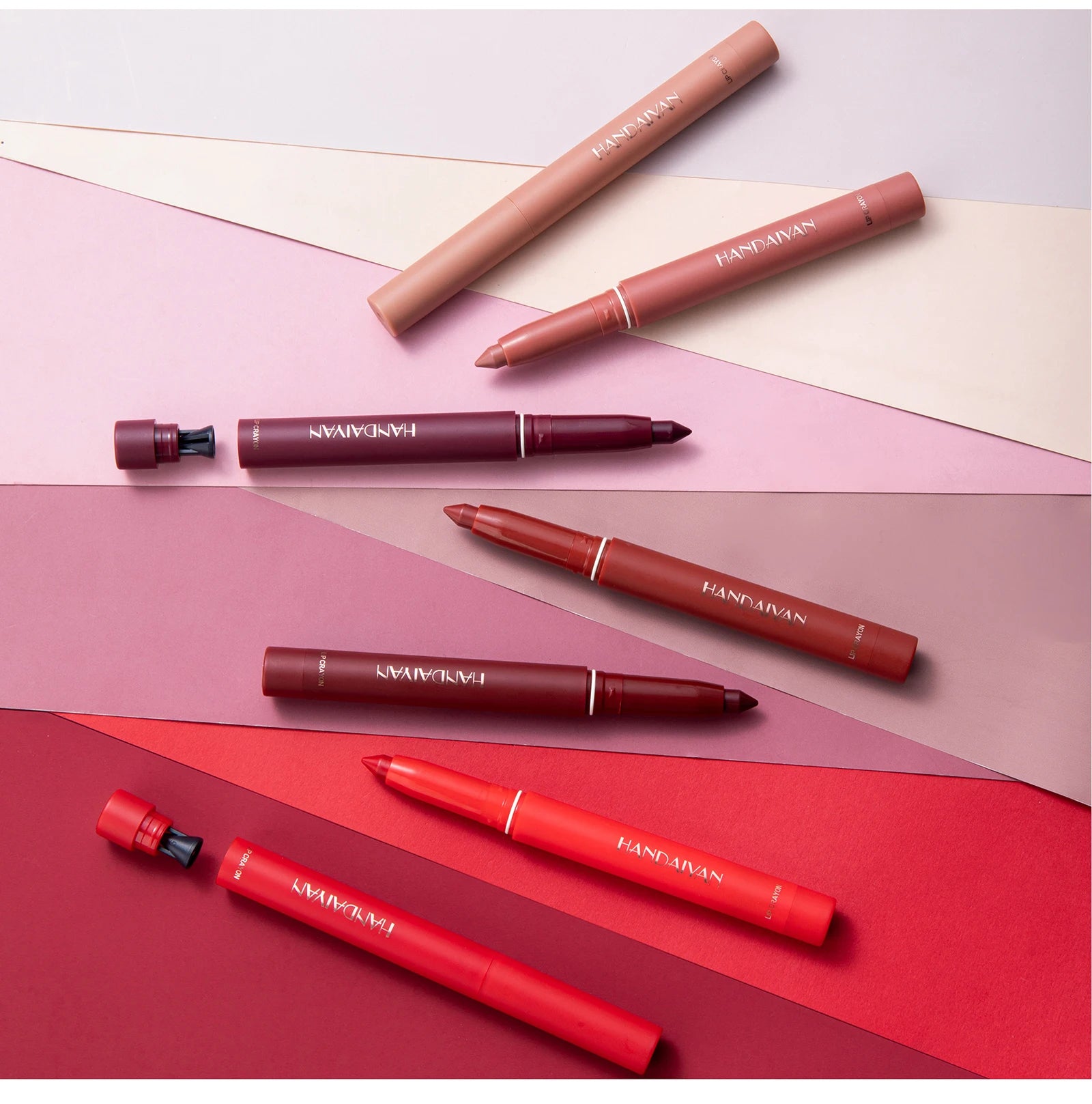 HANDAIYAN New Arrive Matte Lipstick Pencil Makeup Silky Velvet Lip Stick Pen Waterproof Nude Pink Red Lip Blam Make Up Cosmetics - Seprincess