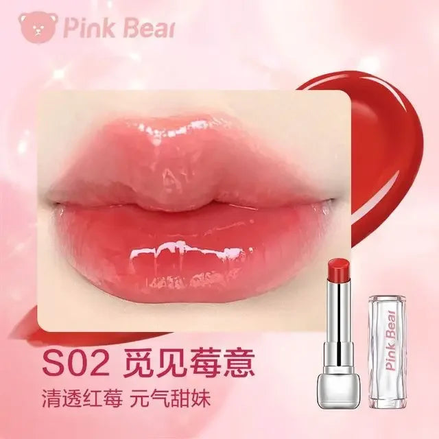 Pink Bear Water Essence Solid Lipgloss Moisturizing Mirror Lip Glaze LipSugar Light Lipstick Light Sensation Beauty Makeup - Seprincess