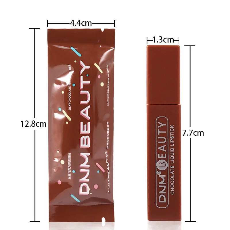 DNM Chocolate Matte Lip Gloss Color Moisture Velvet Lip Tint Lasting Non Stain Lipstick Moisturizing Cosmetics Makeup For Women - Seprincess