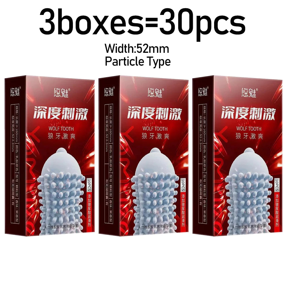 30pcs Condom Sex Toys for Adult Men Particle Lasting Delayed Ejaculation Penis Sleeves Ultra Thin Rubber Condoms Sex Products - Seprincess