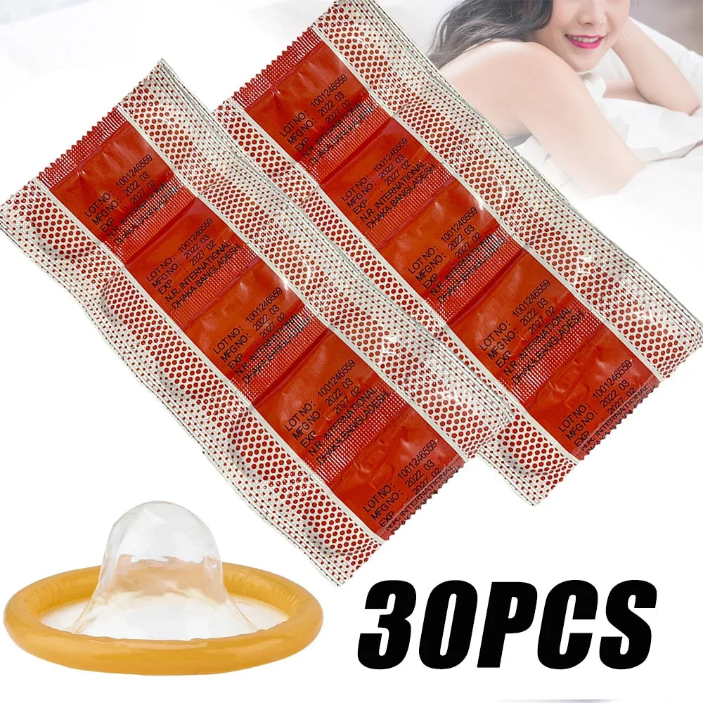 10/30/50pcs Condom 52mm Ultra Thin Cock Penis Sleeve Natural Latex Lubrication Contraception Supplies Adults Safer Sex Products - Seprincess