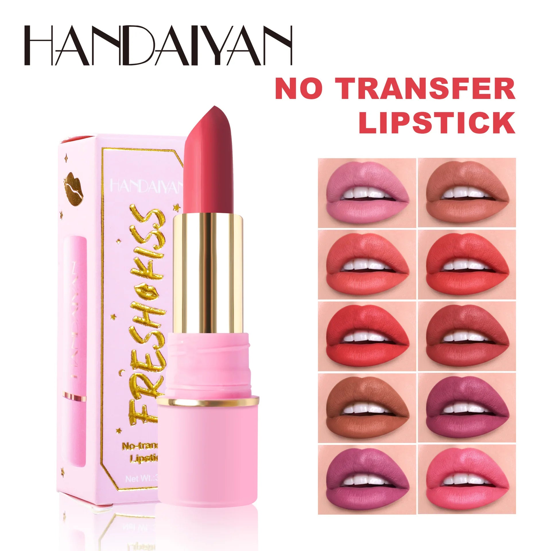 Handaiyan Matte Waterproof Velvet Pink Nude Lipstick Sexy Red Brown Pigments Long Lasting Lip Stick Makeup woman - Seprincess