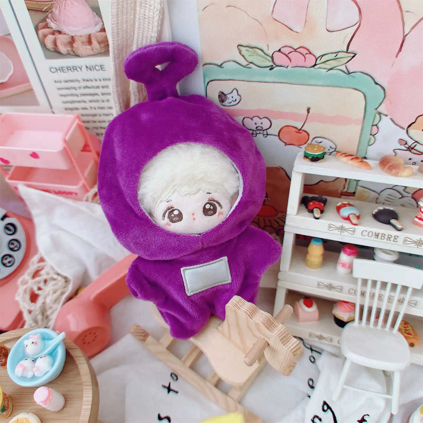 10-15Cm Anime Kawaii Teletubbies Cotton Doll Clothes Labubu Plush Doll Jumpsuit Hat Plushie Baby Crawling Clothes Accessories - Seprincess