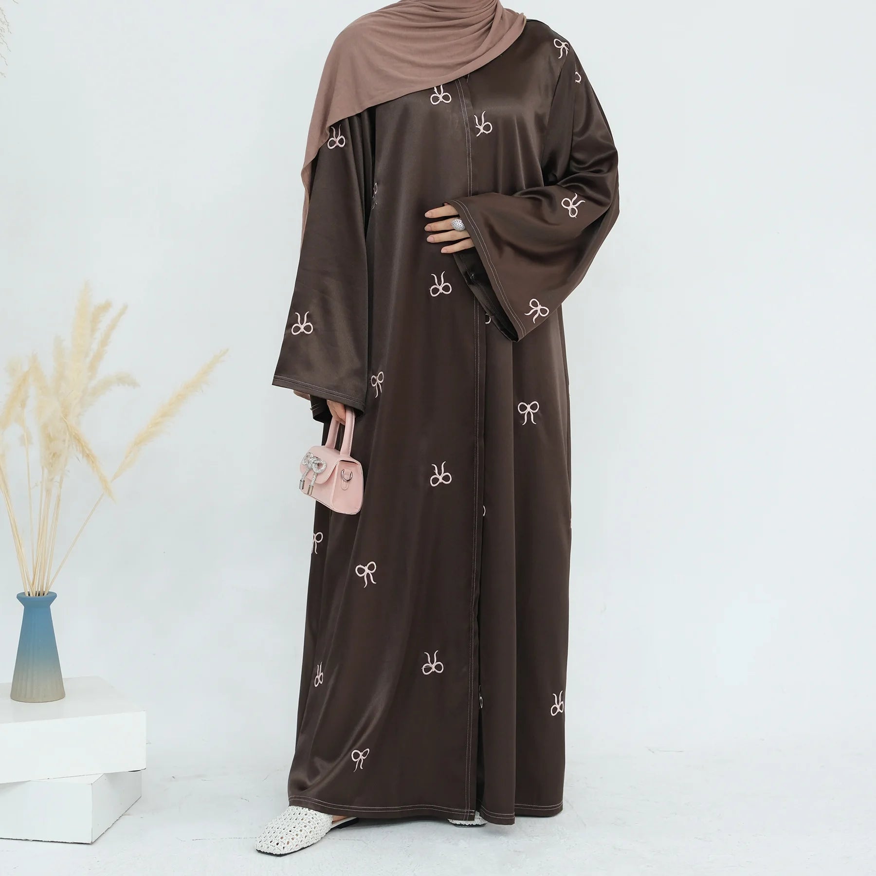 Ramadan Dubai Black Muslim Cardigan for Women Butterfly Embroidery Open Abaya Dress Luxury Islam Party Turkey Modest Kaftan Robe - Seprincess