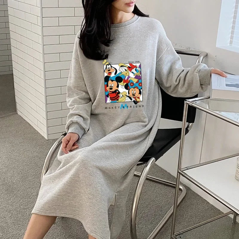 2023 Autumn/winter New Style Petite Sweatshirt Dress Women's Clothing Tweed Style Inner Autumn Winter Long Dress - Seprincess