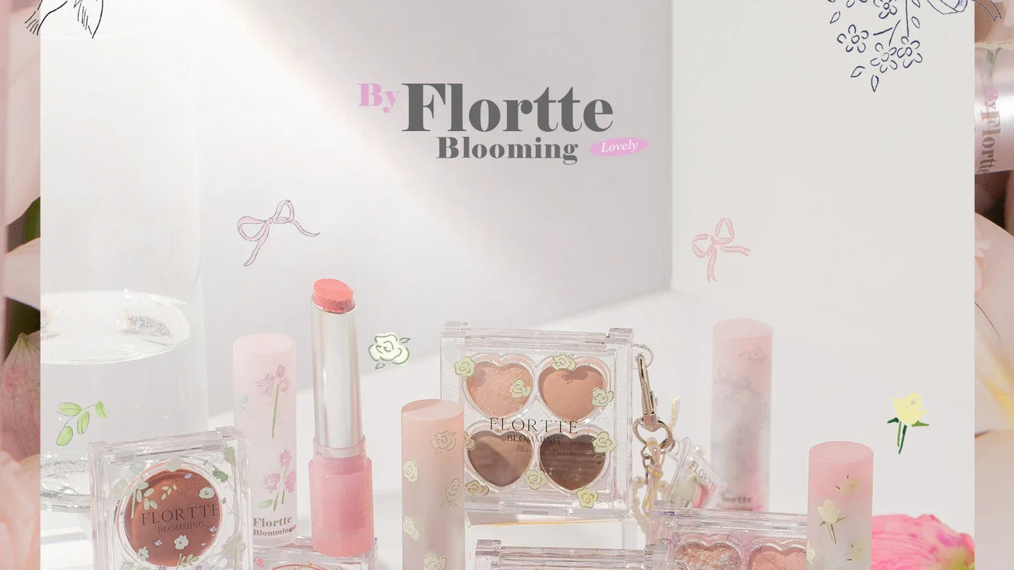 FLORTTE Lipstick Blooming Lovely Series Mirror Water Lip Glaze  Not Easy to Stick Cup Solid Lip Balm Cute Girls Makeup