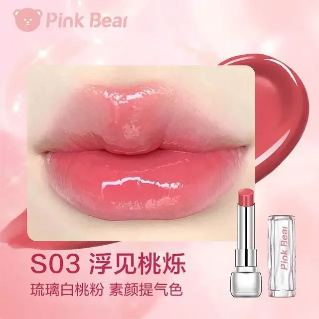 Pink Bear Water Essence Solid Lipgloss Moisturizing Mirror Lip Glaze LipSugar Light Lipstick Light Sensation Beauty Makeup - Seprincess