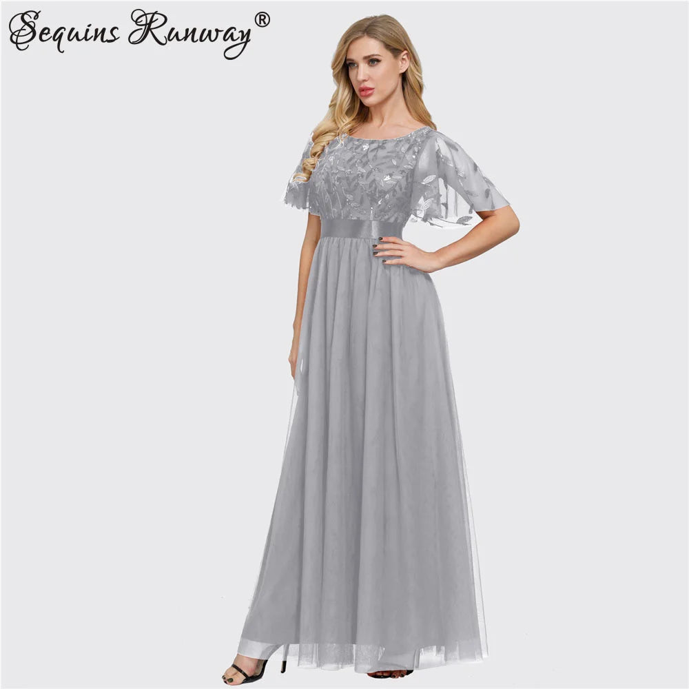 Sexy see through Sequin wedding bridesmaid evening dresses for women 2024 elegant party summer dress maxi mesh dress vestidos