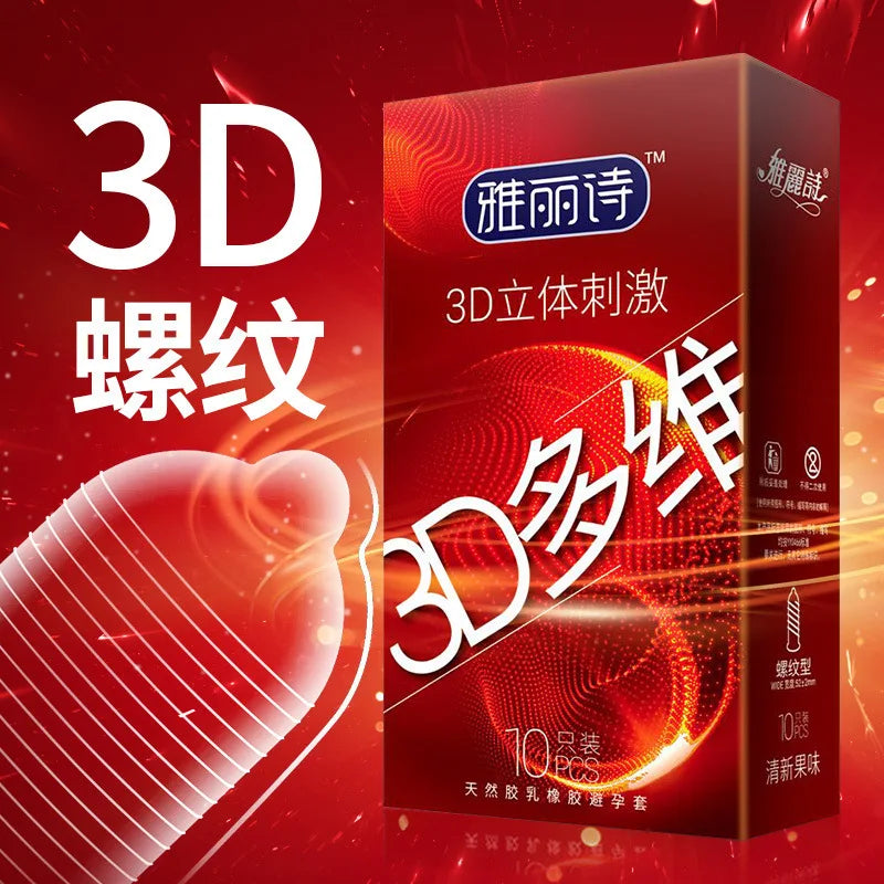 0.01 Ultra Thin Condom Sex Toy For Men Adult G-spot Thread Cock Condoms Lasting Male Penis Sleeves High Sensitive Sex Products - Seprincess