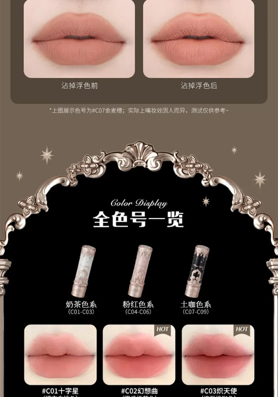 Flower Knows Swan Ballet Little Angel Collection Lipstick Velvet Matte Waterproof Lip Stick Vegan Long Lasting Lip Gloss Korean - Seprincess