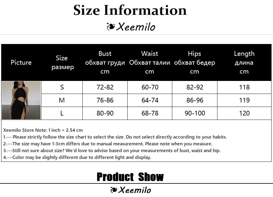 Xeemilo Sexy Prom Party Black Long Dress Elegant Waist Hollow Out High Split Summer Dresses Fashion Backless Lace Up Women Robe - Seprincess