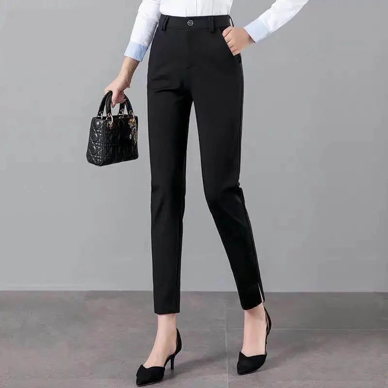 White Pants 2024 New Spring Summer High Waist Slim Stretch Pencil Pants Office Ladies Elegant Suit Pants Women Straight Trousers