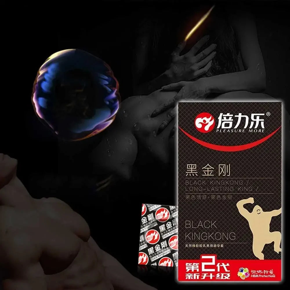 10PCs Black Condom Sex Toys for Men Man Penis Sleeve Ejaculation Delay Lasting Erotic Adult Long Lasting Body Condoms - Seprincess