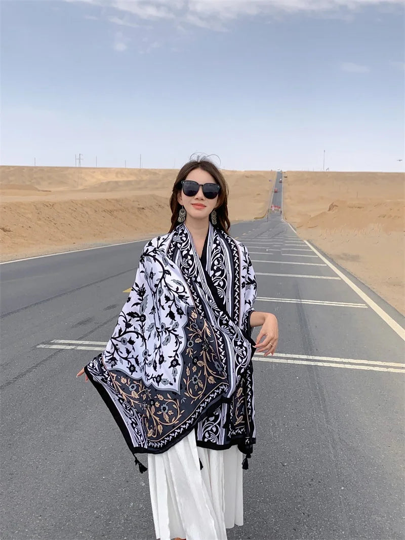 17 Styles 90x180cm Travel Beach Sunscreen Scarve Bikini Large Shawl Sarong Wrap Scarf Women Brazilian Swimsuit Bathing Cover-ups