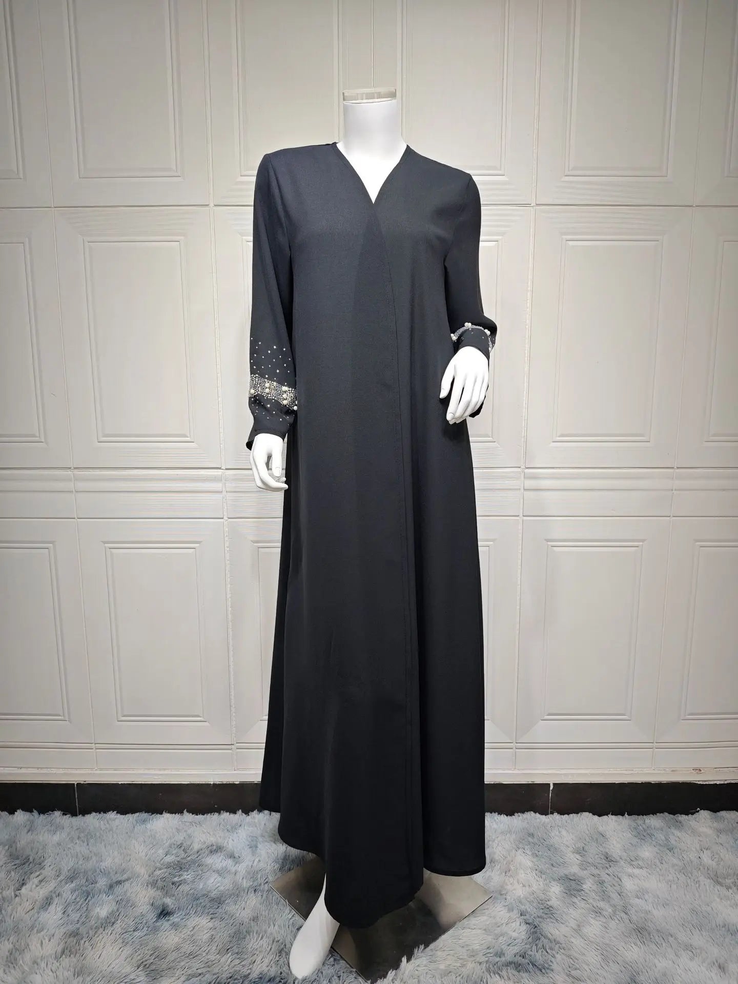 Eid Muslim Diamond Pearls Abaya for Women with Scarf  Abayas Jalabiya Party Dresses Dubai Kaftan Vestidos Largos Long Robe 2024 - Seprincess