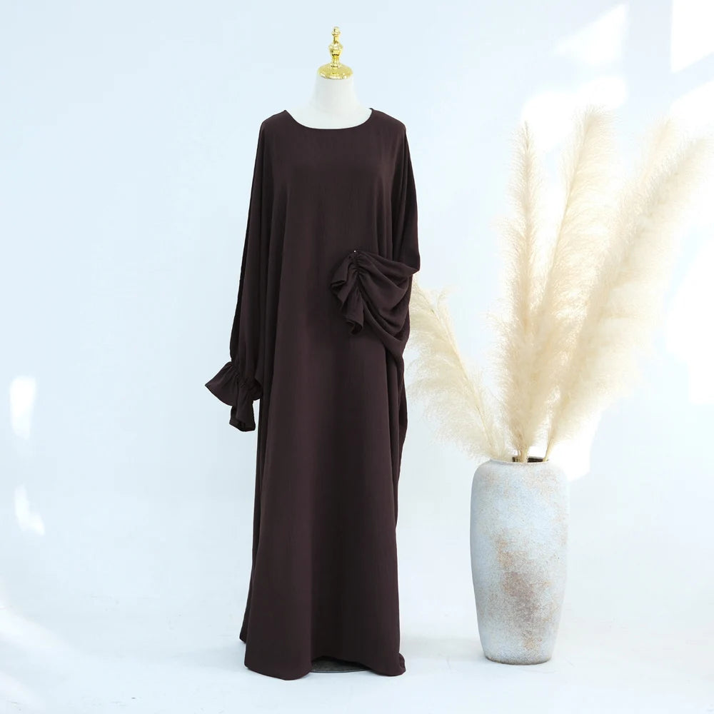 Abaya Women Muslim Dresses, Loose, Butterfly Sleeves, Islamic Clothing, Turk Robe, Modest, Hijabi Outwear, Ramadan Eid, Kaftan - Seprincess