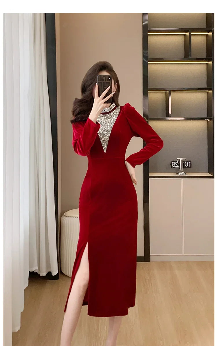 2024 Real-time Banquet Design Sensibility Heavy Embroidery Dress Yearly Hostess Warrior Gown New Year Dress - Seprincess