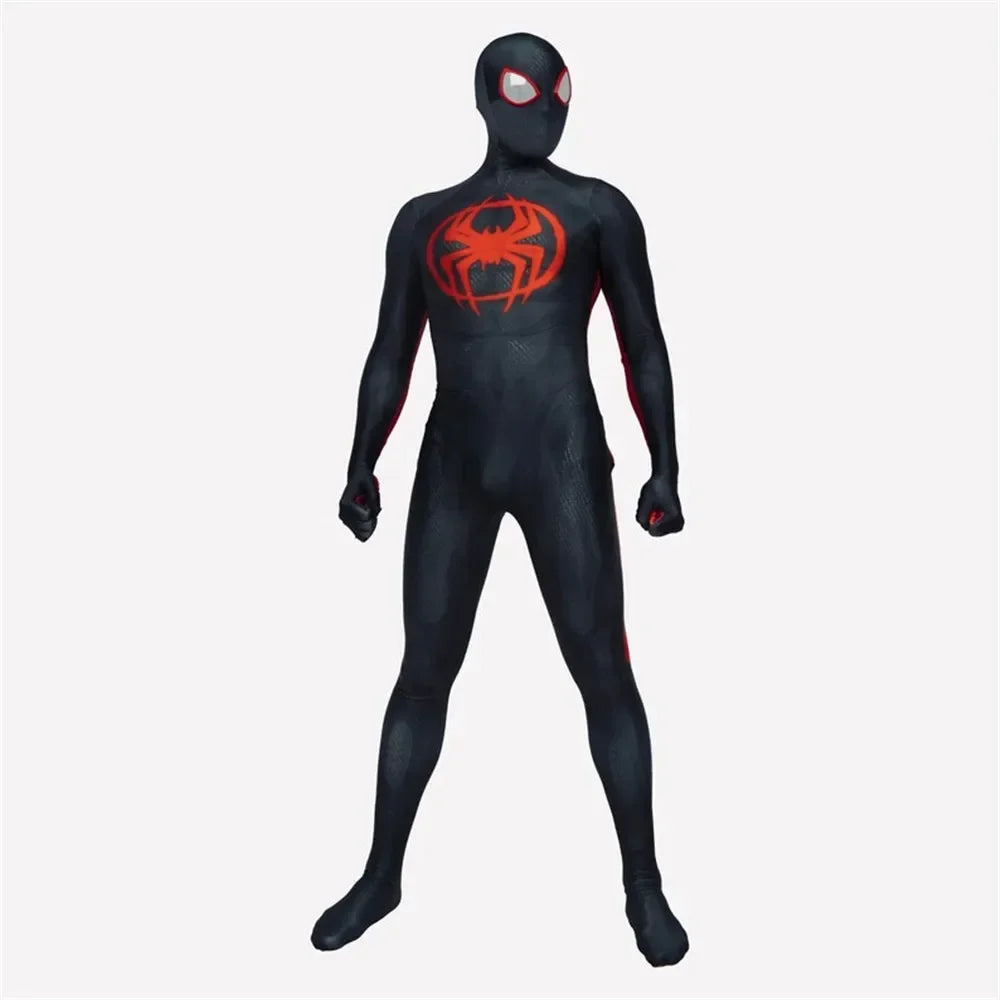 Superhero SpiderMan Into The Spider-Verse Cosplay Costume Gwen Miles Spider Man Suit Bodysuit Lovers Adult Couple Party Dress Up - Seprincess