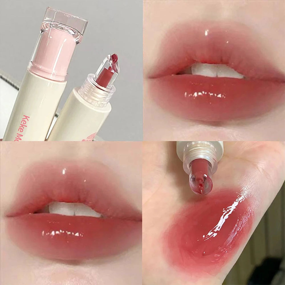 Transparent Jelly Lip Oil Glass Lip Gloss Hydrating Non-sticky Lip Tint Lips Plumper Mirror Water Lipstick Women Makeup Cosmetic - Seprincess