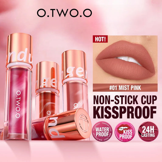 Wholesale O.TWO.O Newest Lipstick Waterproof Makeup Lip gloss Rose Rouge Silk Liptint Matte Sexy Red Lip Stain Liquid Lipgloss - Seprincess