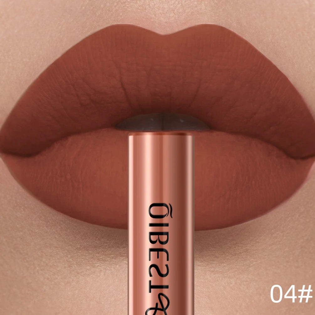 QIBEST Liquid Lipstick Waterproof Velvet Nude Matte Sexy Red Lip Gloss Long Lasting Nonstick Lip Stain Makeup 24 Colors Hots